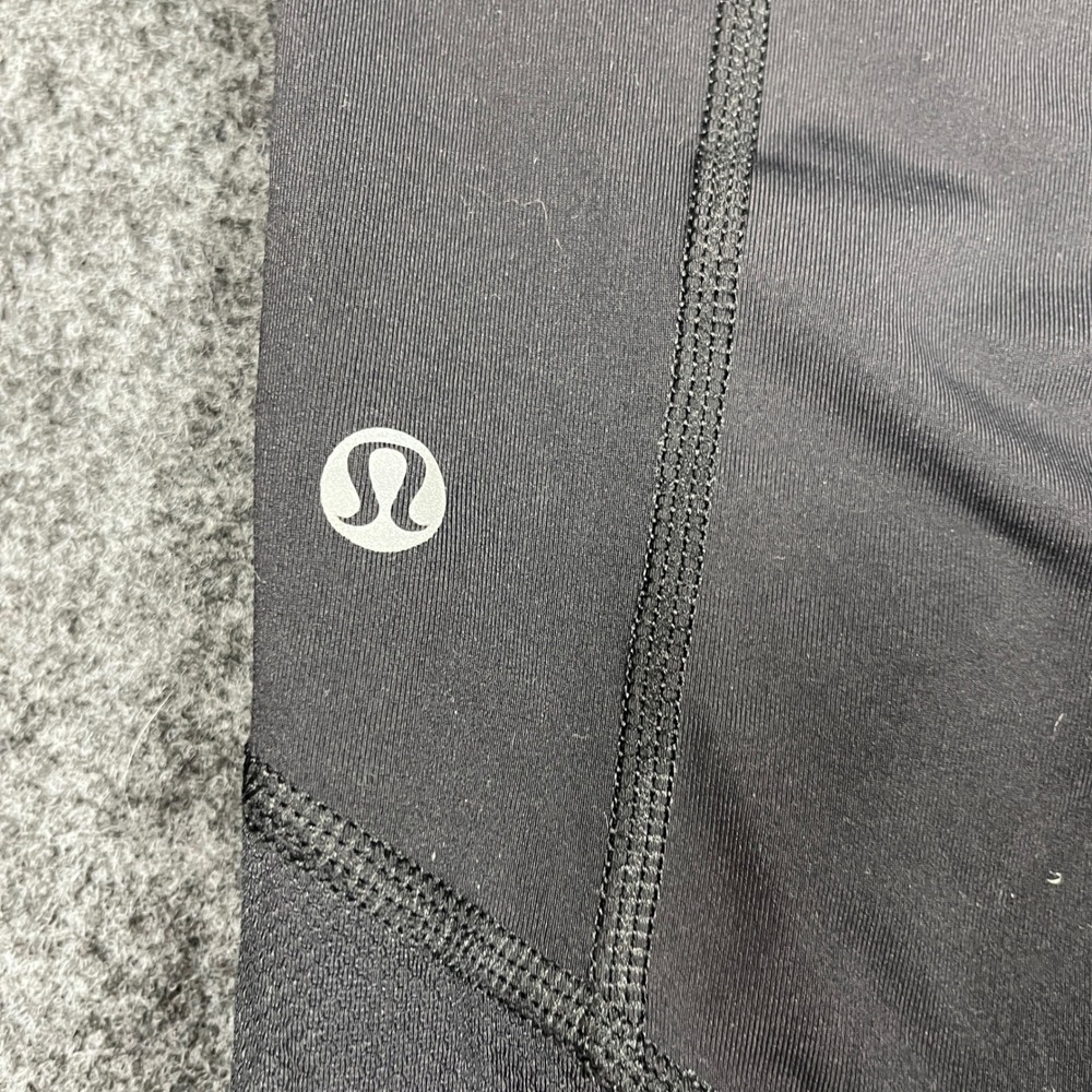 Lululemon Run Turbo Crop Leggings Black Ruched Reflective Running Pants Size 8 - Picture 4 of 8